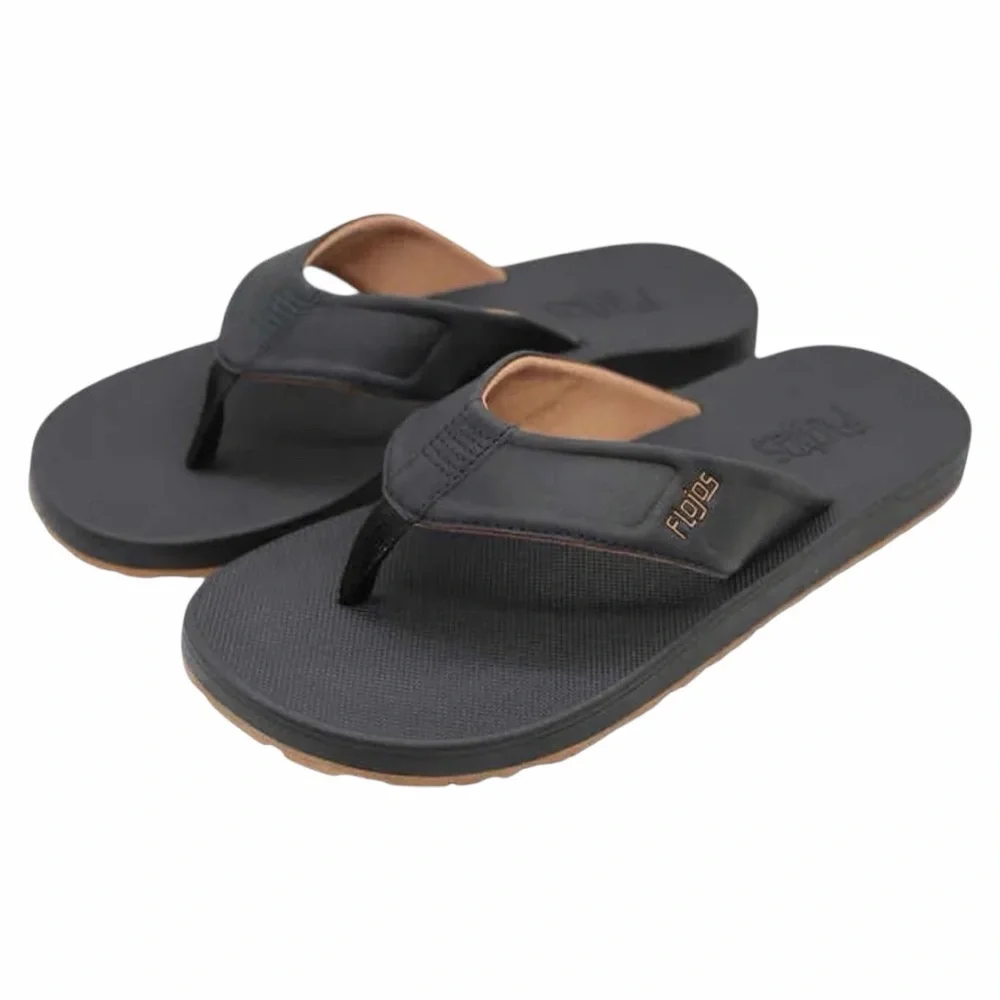 NEW Flojos Black Padded Footbed Flip Flop Thong Sandals Shoes Men’s size 10